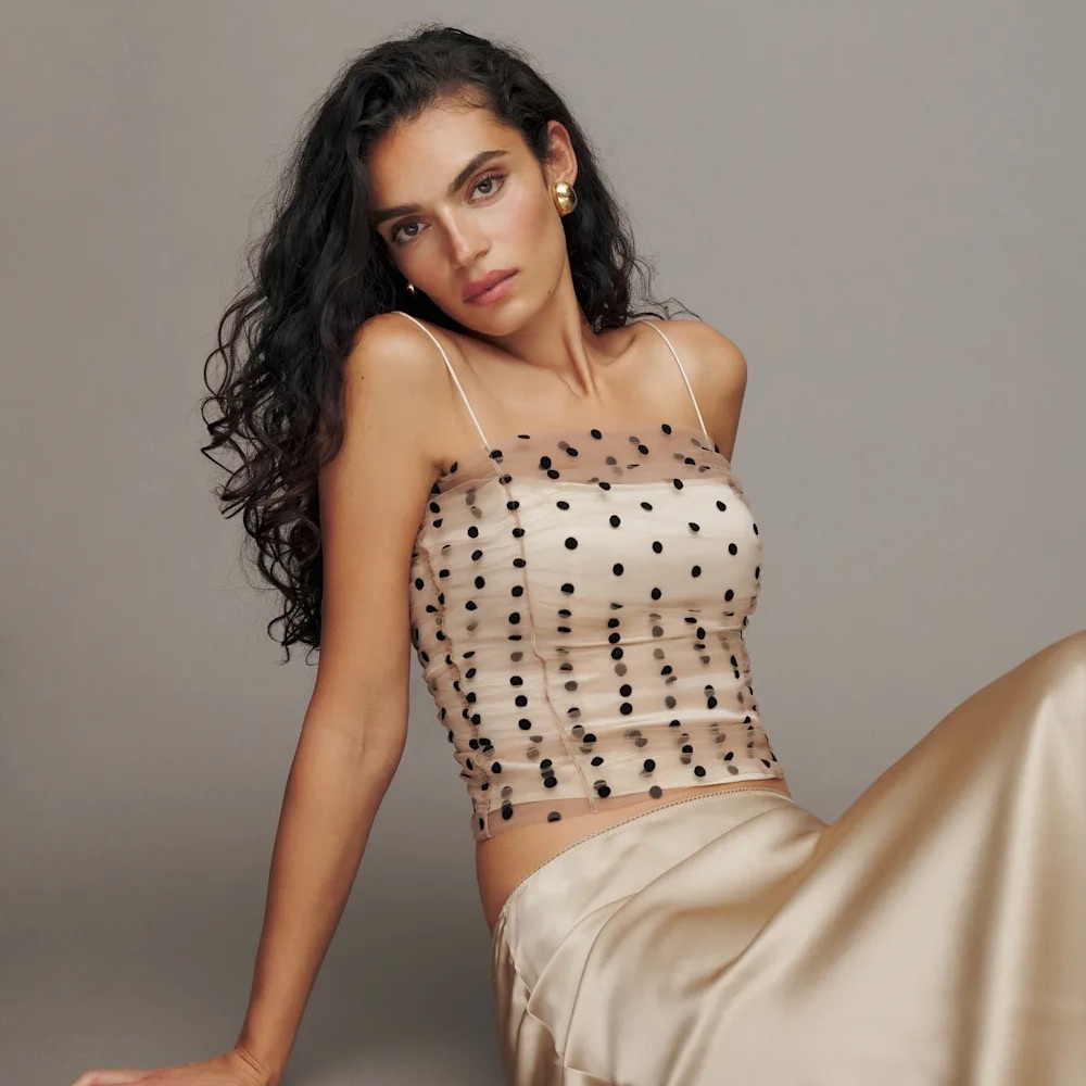 Reformation Amber Top Champagne - Size 8